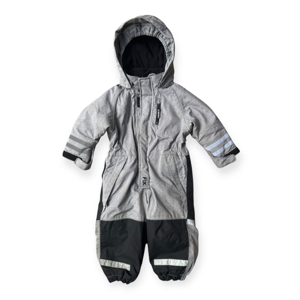 FIX Kids Snowsuit All-In-One Gray Black Winter Ski Suit Size EUR 86 UK 1-1.5Y